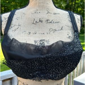 Cacique Sheer Fabric Drape Underwire Bra.